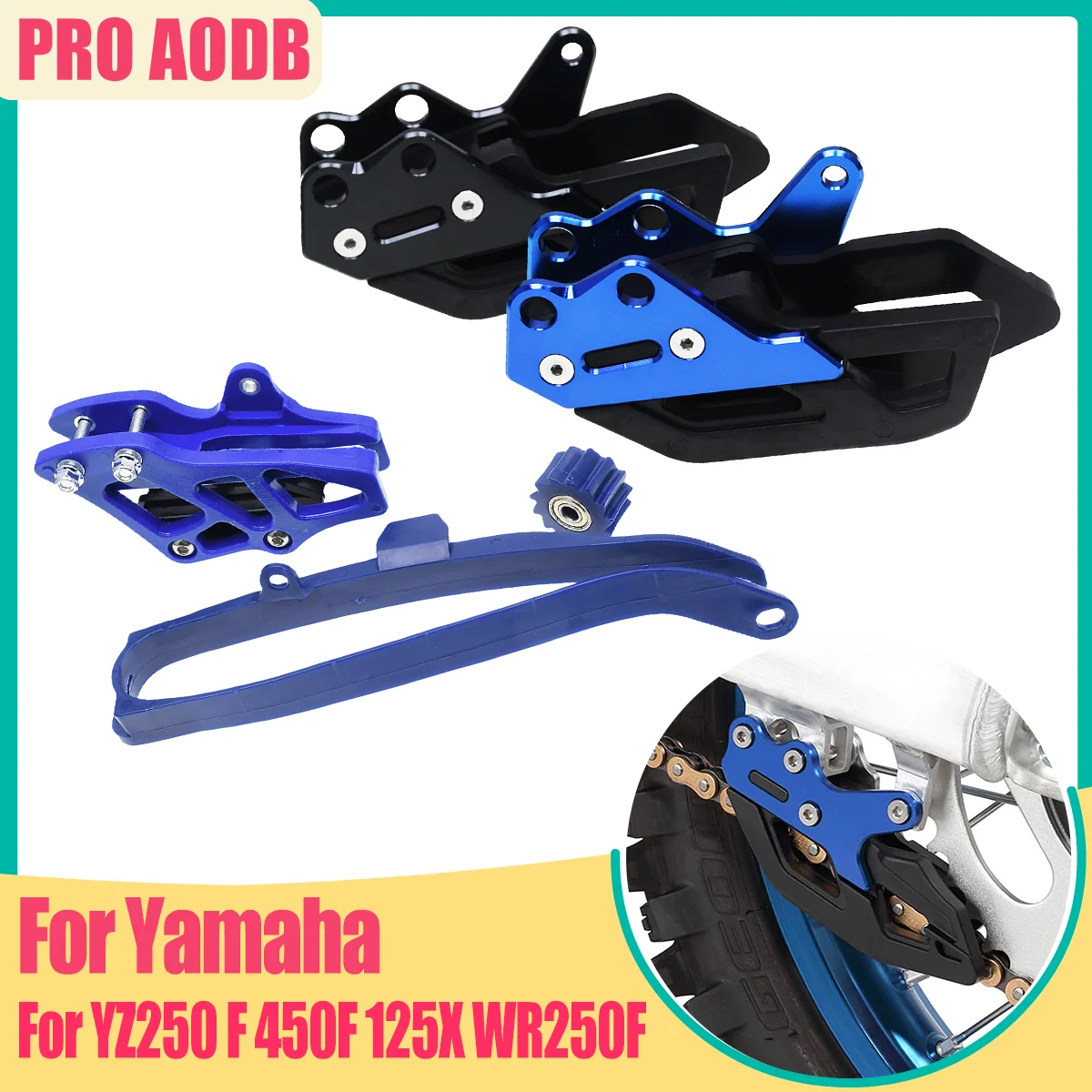 Guía deslizante de cadena para motocross Yamaha, rodillo de basculante, protector de piñón, piezas para WR 250F 450F YZ 125 250 250F 450F 250X