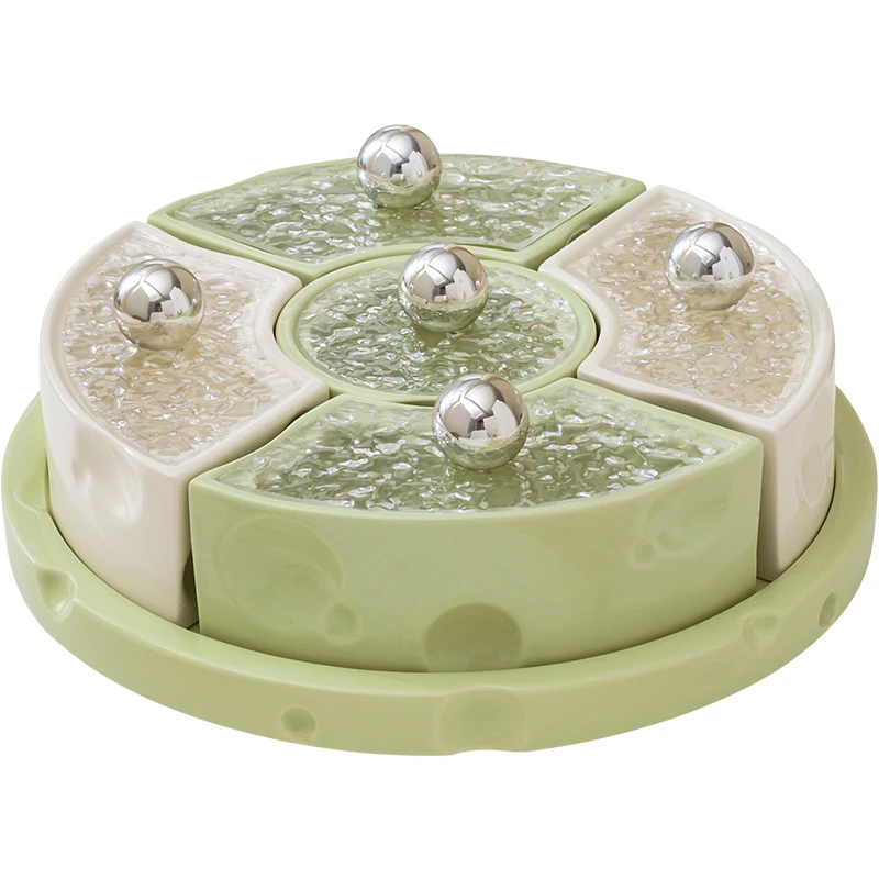 Dried fruit plate with grid lid living room coffee table for home use