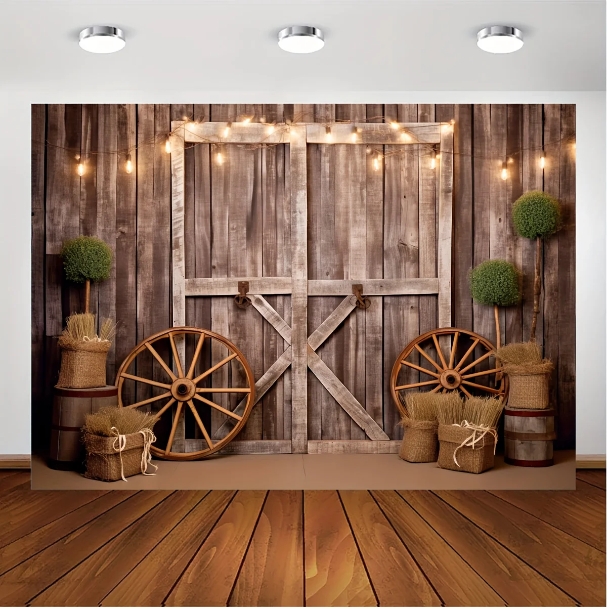 Western Cowboy background portrait photography picture Wild West Wooden house barn door retro kid