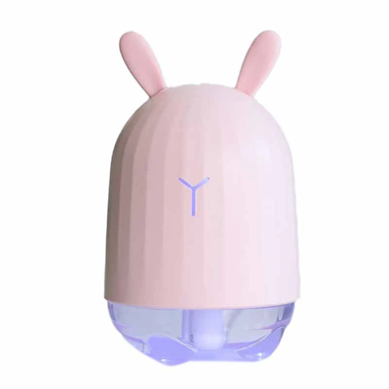 Mini Air Humidifier Cute Rabbit USB Aromatherapy Essential Oil Diffuser Luminous Car Office Air Purifier,B