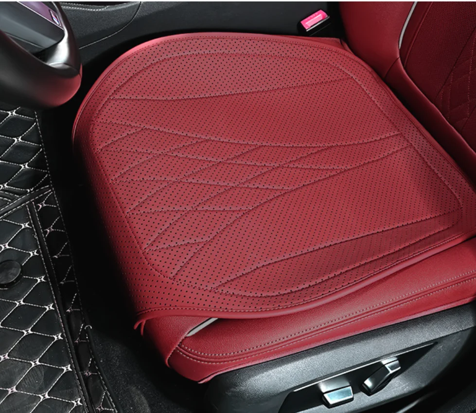 Universal Car Seat Cover Cushion Pad Breathable Napa PU Leather Non-Slip Wear Resistant Front Seat Protector for Sedan SUV Truck