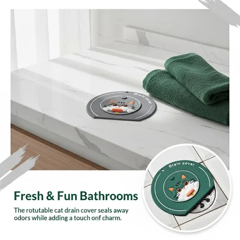 

Floor Drain Cover Reusable Drain Stopper Sewer Pipe Cover Anti-Odor Bathtub Shower Drain Plug Universal