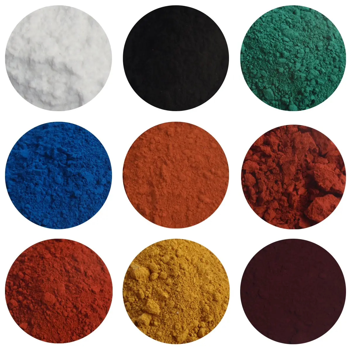 Custom pavement colored with black green, blue, and yellow iron oxide high-quality color powder for making multicolored