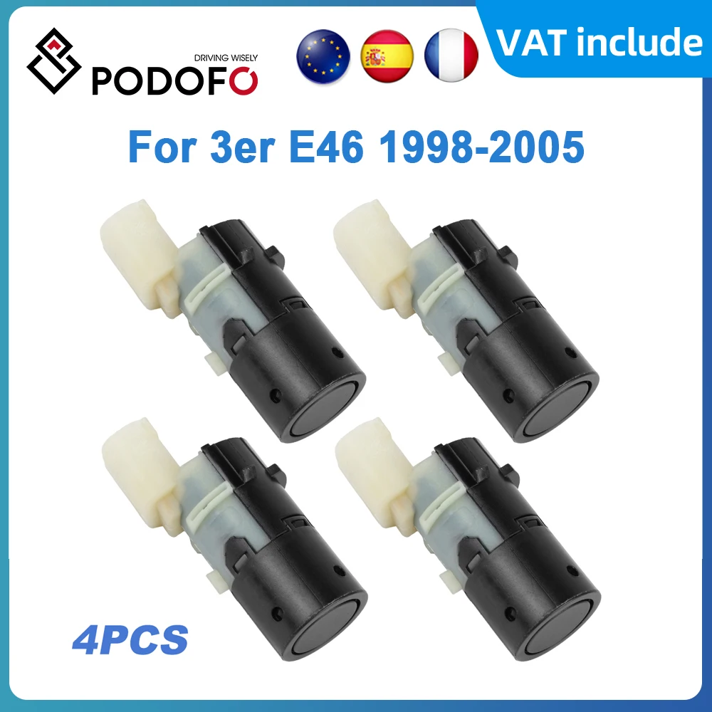 Podofo 4Pcs PDC Parking Sensor 66206911831 For 3er E46 1998-2005