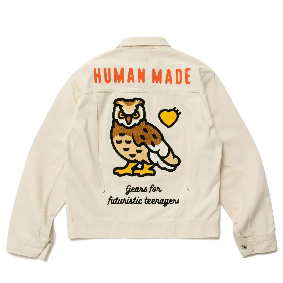 

Куртка HUMAN MADE 25 с вышивкой в виде мультяшной совы, в стиле ретро, из канваса, для мужчин и женщин