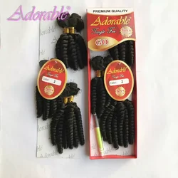 Adorable Synthetic Hair Extension GO 6PCS Set / 10-14inch Weave Bundles Natural Color African American Afro