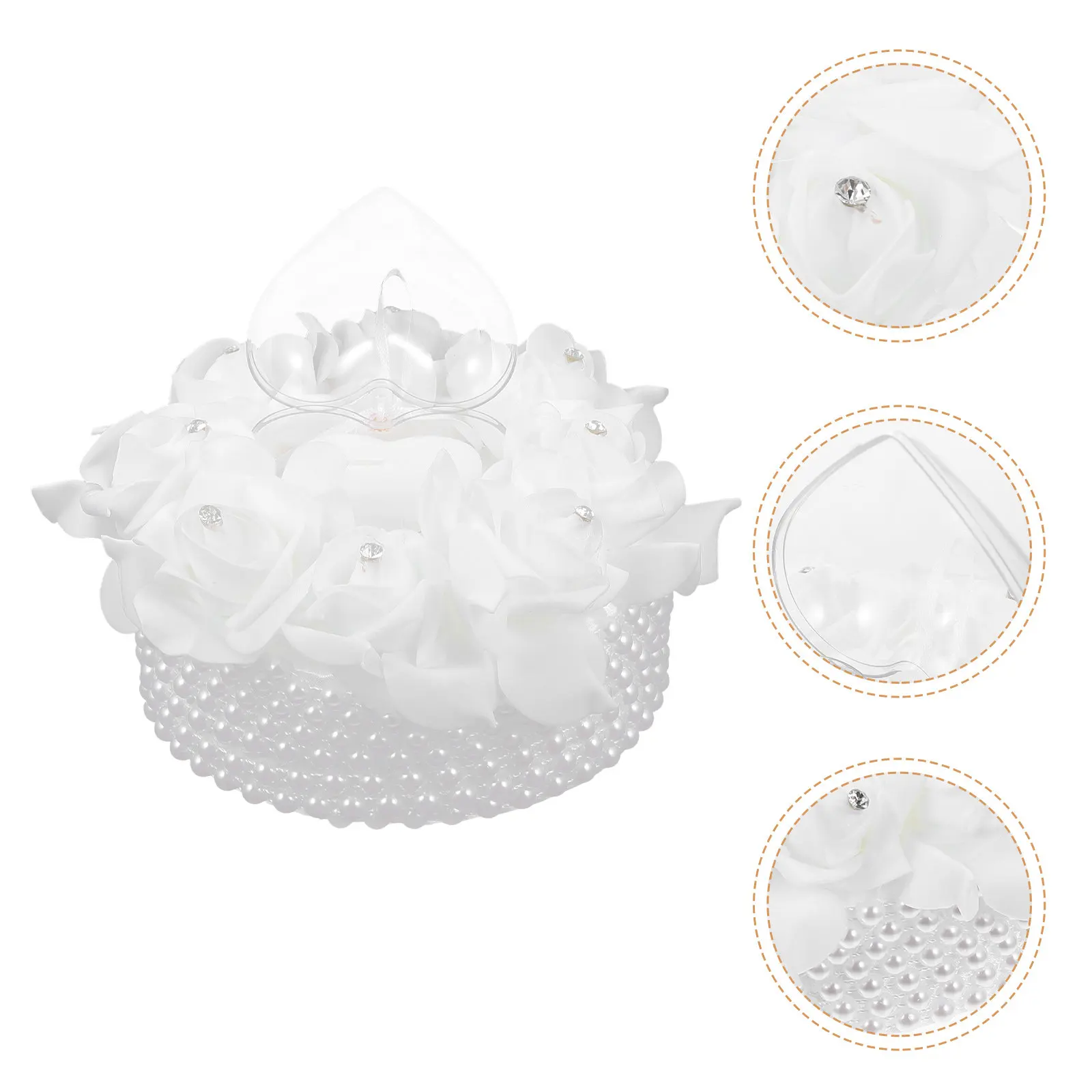 

Подушка для обручальных колец в форме торта с декором из роз, элегантный держатель для колец для свадьбы, помолвки, подарков для невесты