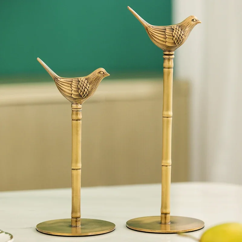 Retro Brass Bird Tissue Holder  Nordic Roll Paper Storage Stand  Angel and Deer Head Ornament  Light Luxury Entryway Decor