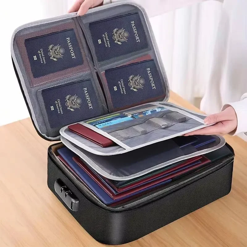 

Document Storage Bag Card Bag Household Large Capacity Archive Bag Passport Document Oxford Cloth Travel Storage Bag Handbag