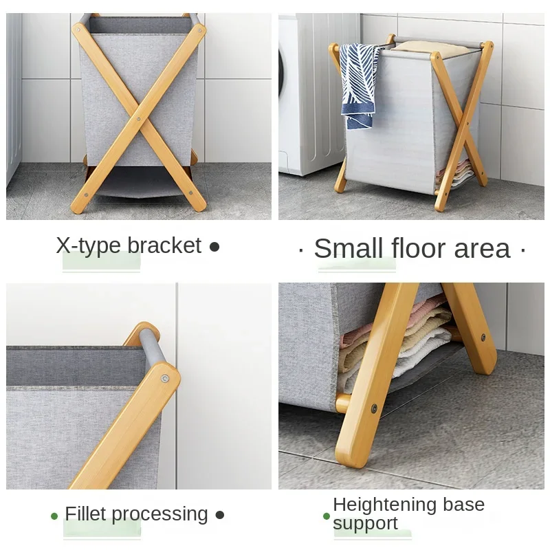 Japanese-style Folding Dirty Clothes BasketBamboo Laundry Hamper for BathroomBedside Dirty Laundry Storage Basket New Arrivals