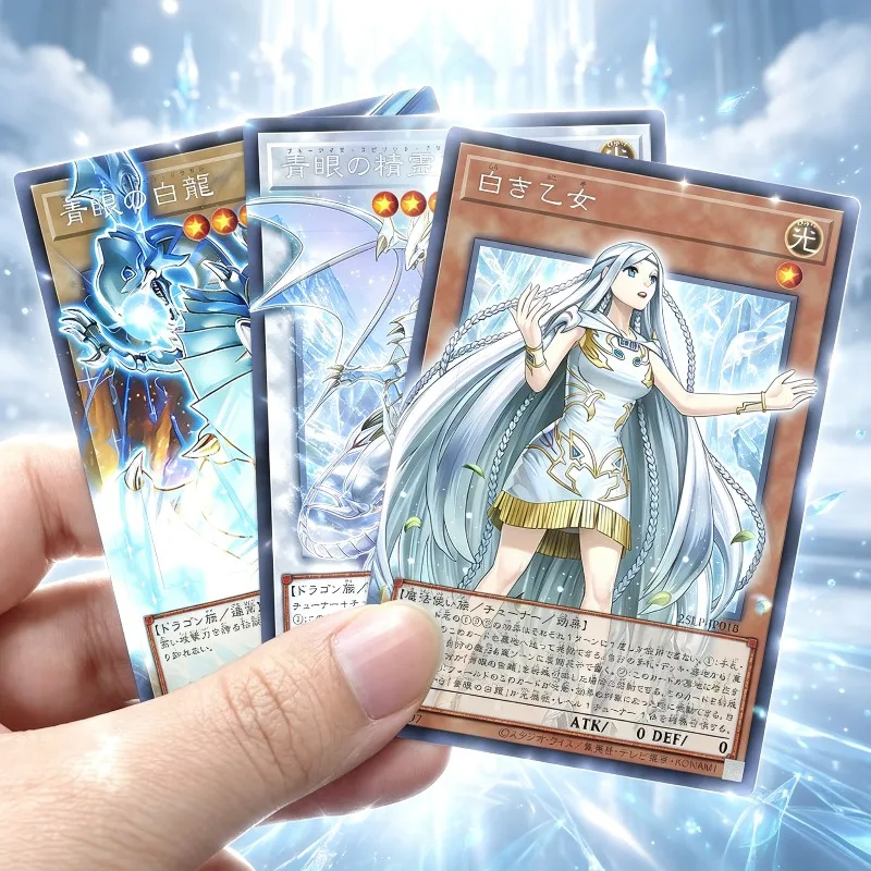 Yu-Gi-Oh！DIY Blue Eyes White Dragon Shattered Flash Card Maiden with Eyes of Blue Blue Eyes Spirit Dragon Game Universal N-Card