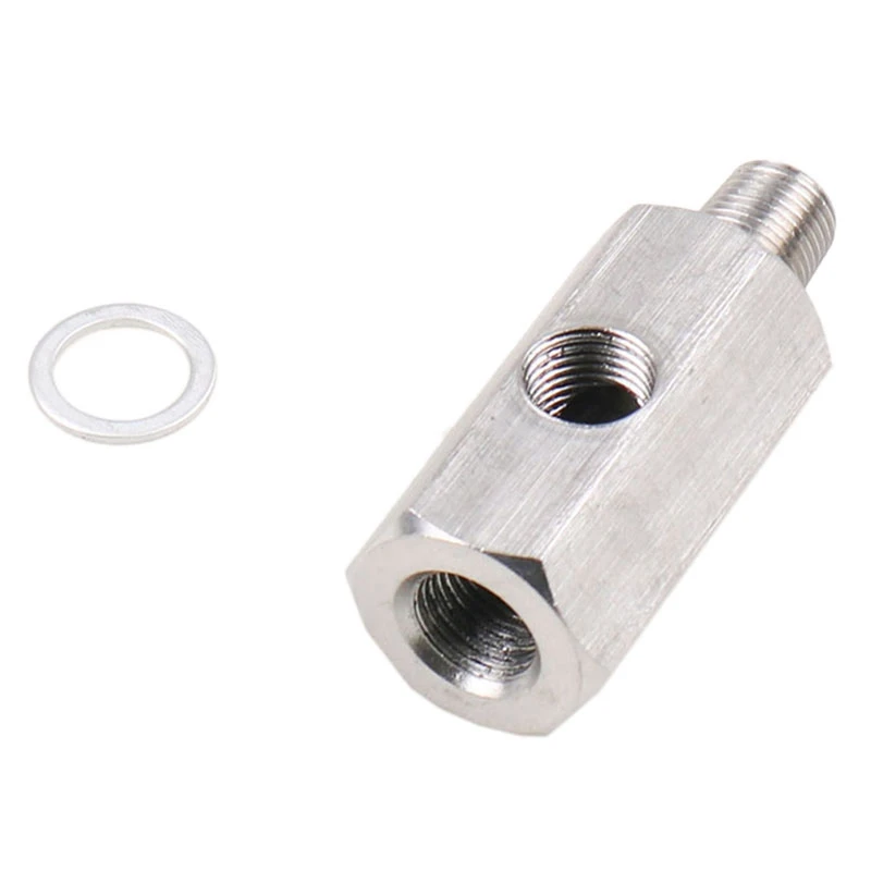 Stainless Steel Turbocharger Connector 1/8Inch BSPT Oil Pressure Sensor Tee To NPT Adapter Turbo Supply Feed Line Meter