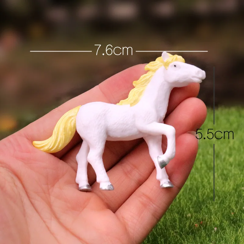 Modelo de caballo de plástico, estatuilla de caballo sólido de