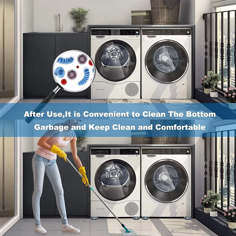 4 سجادات قدم للغسالة، سجادات مضادة للانزلاق ممتصة للصدمات، ثلاجة عالمية مقاومة للاهتراء من السيليكون #4