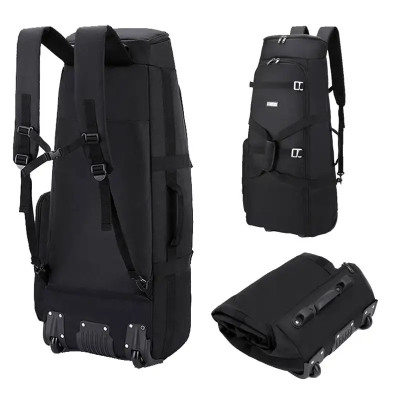 Foldable Wheeled Travel Bag Hiking Golf Aviation Duffel Bags Outdoor Camping Car Luggage Moving Handbag Large Training Backpack