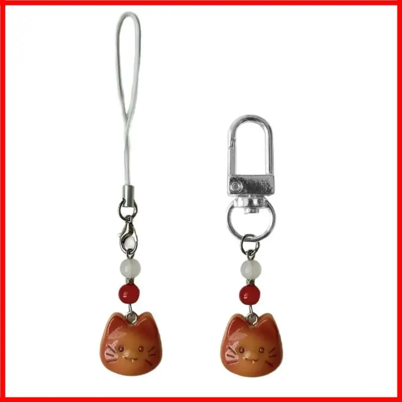 3XUA Cartoon Bead Pendant Hangings Rope Phone Chain Strap Keychain Accessory