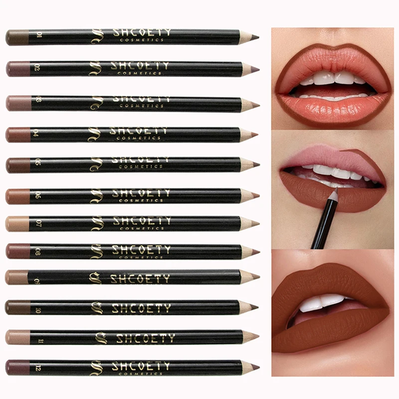 Lip Liner Long-lasting Non-Bleaching Velvet Matte Lip Liner Waterproof Natural Contour Lip Liner Makeup Lip Liner Non-stick Cup