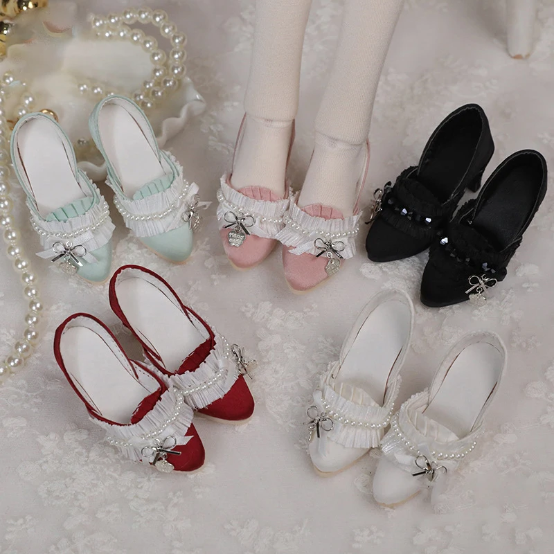 1/3 Bjd Doll Sandals 8.2cm * 2.8cm Doll Trendy High Heels Pearl Bow Accessories Dollfie For Dream Mid Dk Soom Dod Dollmore Luts