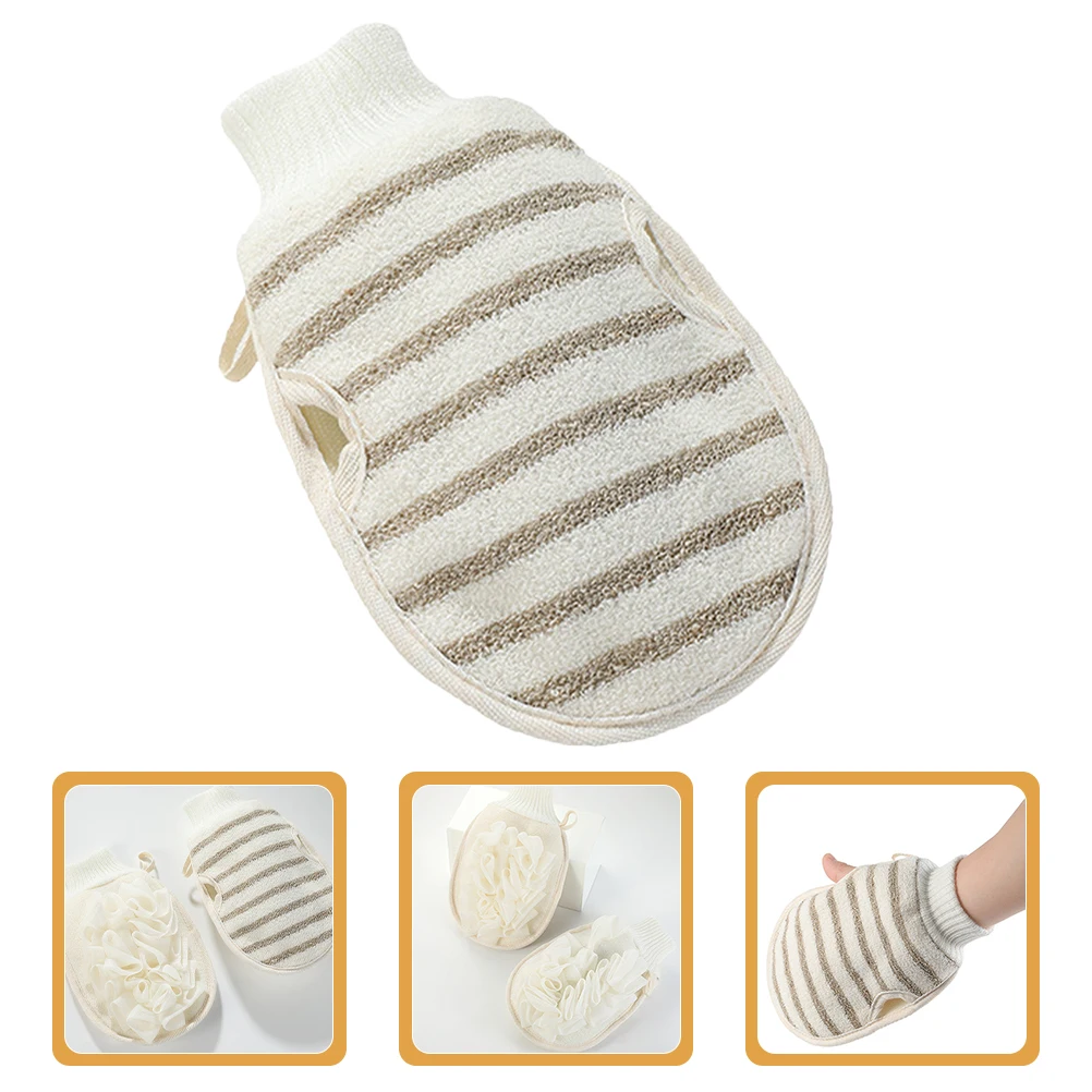 

Bath Towel Exfoliating Shower Mitt Skin Scrubbing Gloves Dedicated Mittens Flax