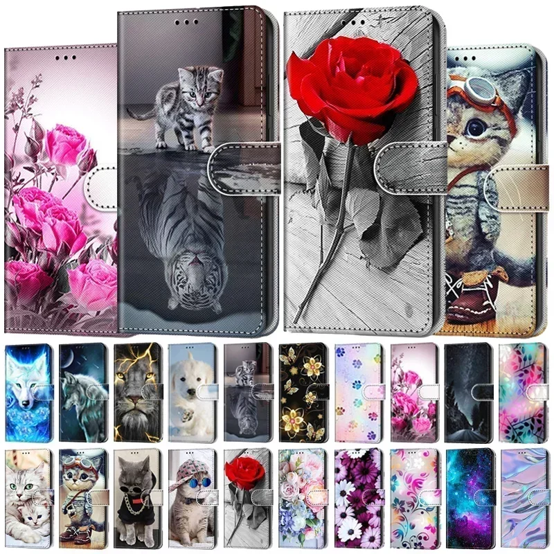 Wallet Book Stand Case For Funda Xiaomi 14T Pro Case on for Coque Xiomi 14t pro Xiaomi14T 14TPro Cat Animal Painted Phone Cover