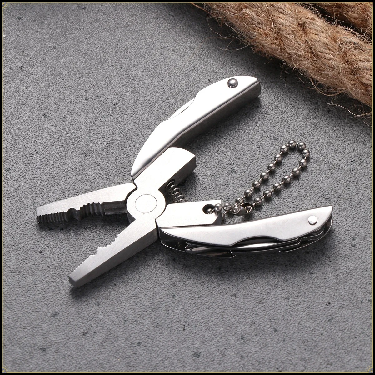 Multifunction Stainless Steel Folding Pocket Multi Tool Mini Pliers With Hammer Outdoor Camping Emergency Repair Hand Tool