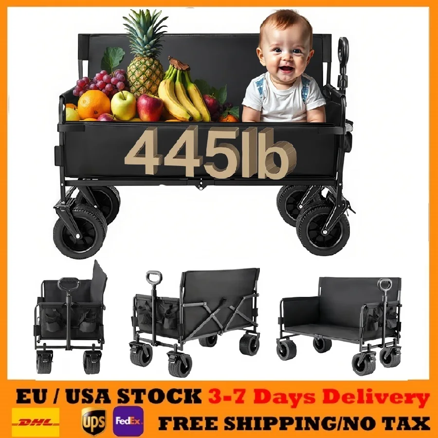 

Camping Trailer for Baby Travel Trailer Trending Camping Wagon Lightweight Camping Trolley Portable Cart Family Camping Trailer