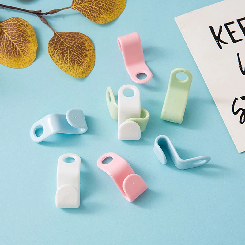 50Pcs Mini Plastic Clothes Hangers for Wardrobe Connector Hook Coat Extender Clips Space Saving Wardrobe Clip Holder