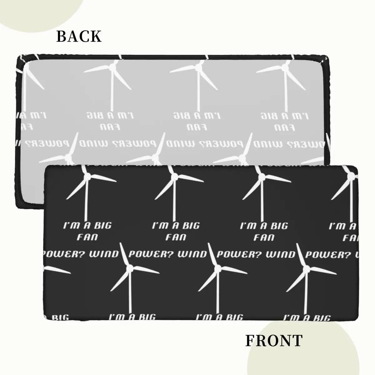 Wind Power I'm A Big Fan Wind Generator Custom Rectangular Tablecloth Oilproof Table Cover for Festival Party Table Cloth