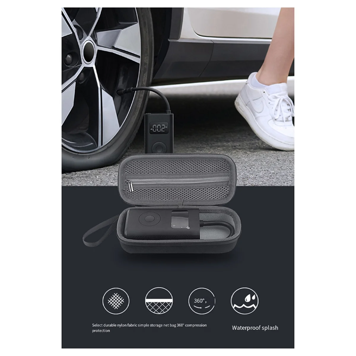 For Xiaomi 1S Pump Bag Portable Electric Air Compressor 1S Mobile Air Compressor Accessories Tool Bag Black