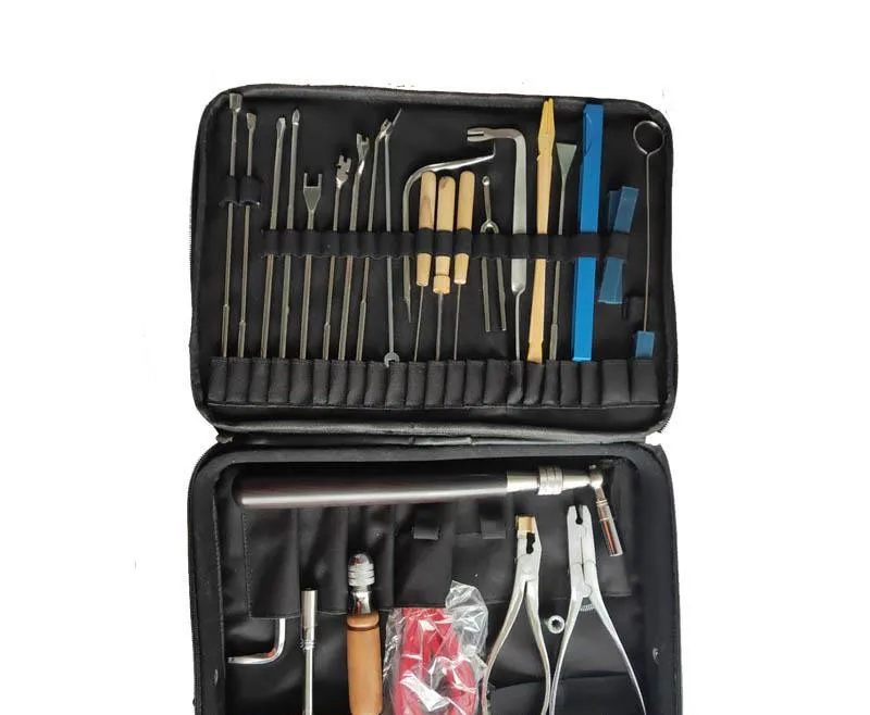 Piano Tuning Tools 30 Piece Piano Tuning Kit Set Repair Tools Kit with Bag Wooden Handle Fixed Tuning Wrench