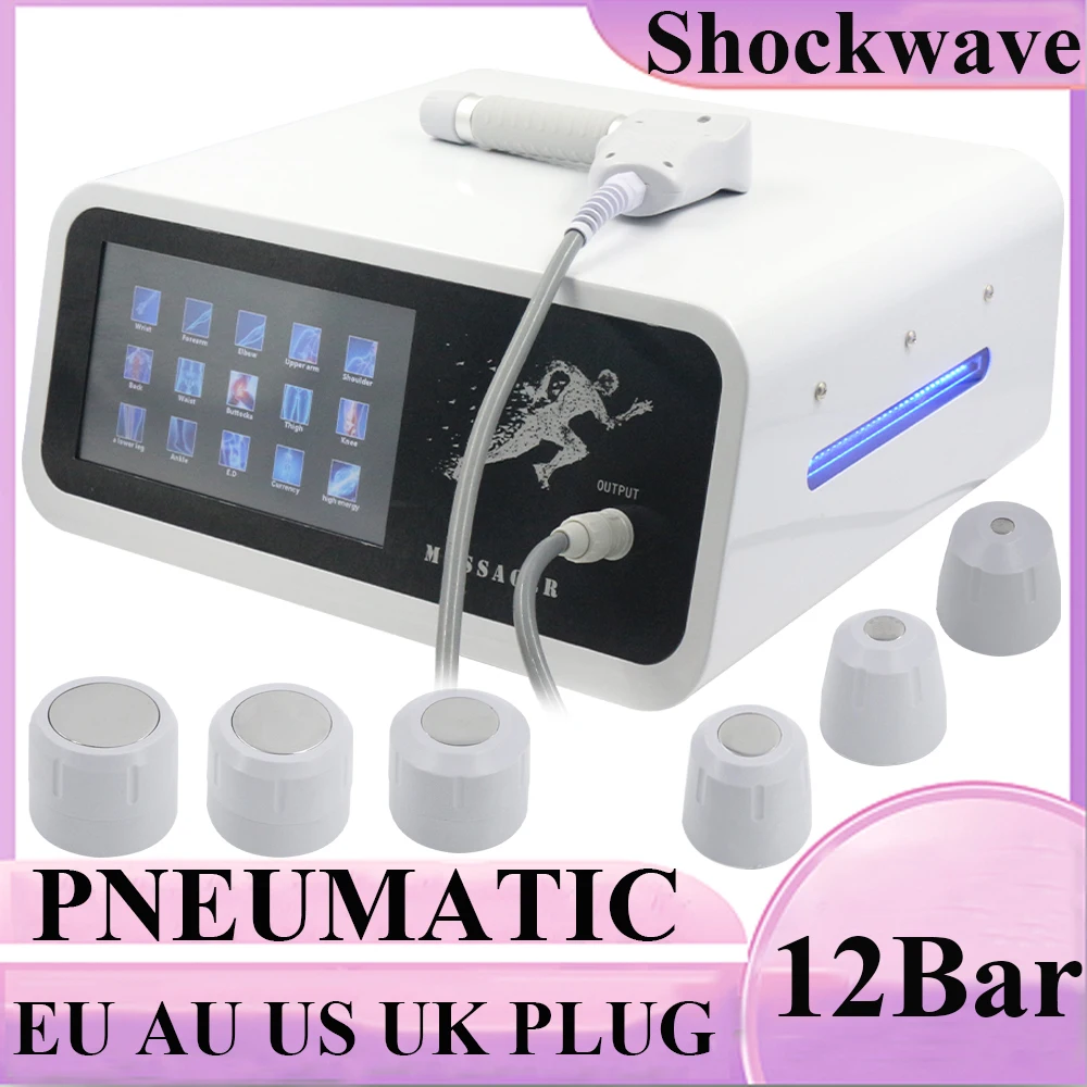 

Pneumatic Shockwave Therapy Machine ED Massager Pain Relief Professional Shock Wave 12Bar For Body Relax Massage Tools