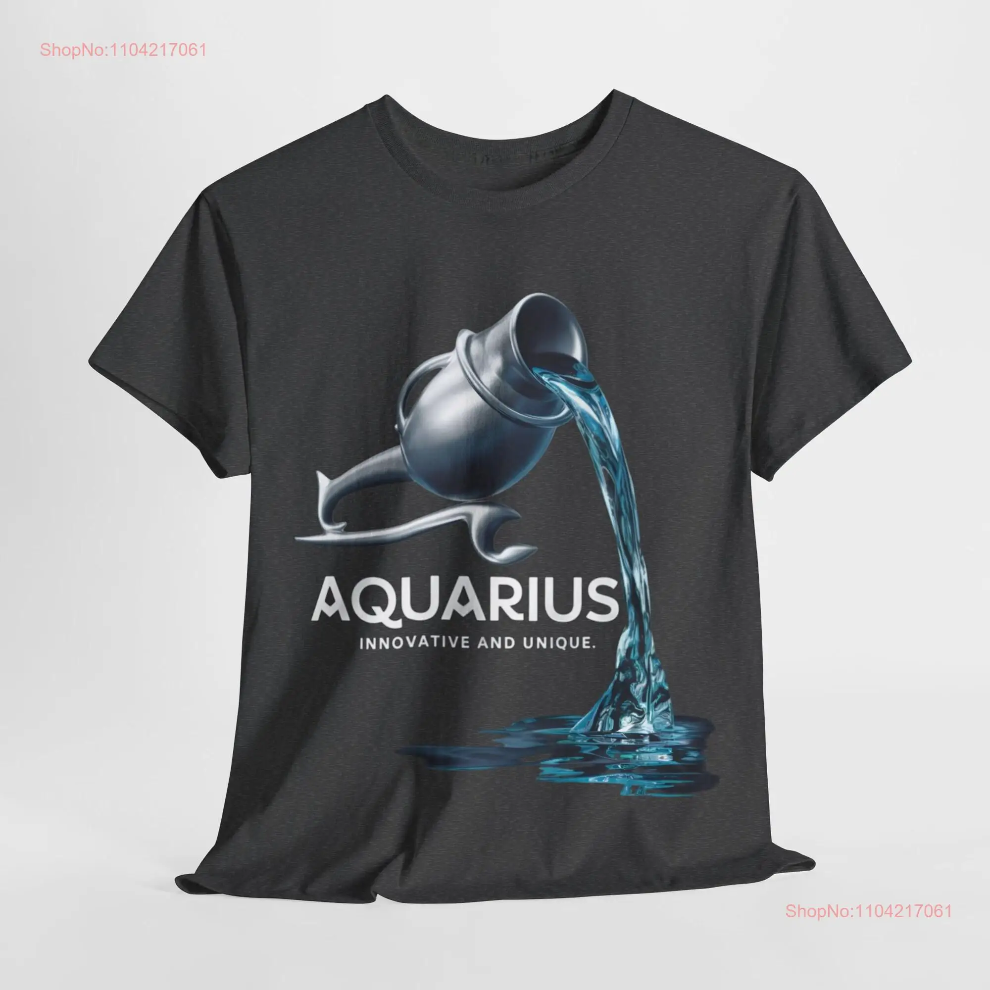 Aquarius Zodiac Sign T Shirt Unique Astrology Modern Water Bearer Design Softstyle for long or short sleeves