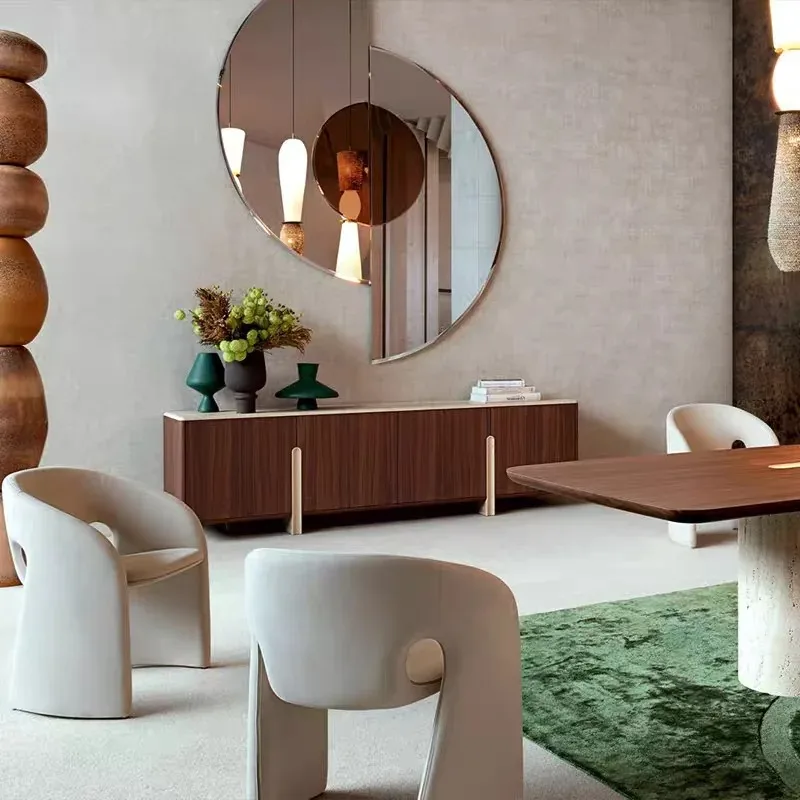 /Hot Selling italian modern Dining Room Upholstered Fabric Armchair Dining Chair