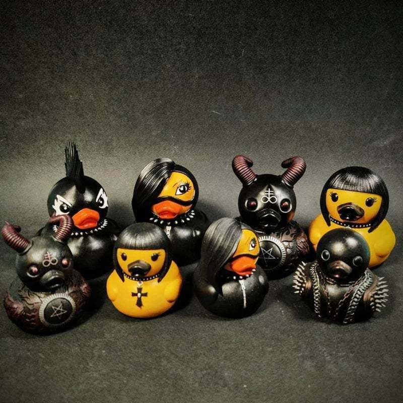Figurka kaczki Szatańska kaczka Punk Kaczka Śmierć Rockowa kaczka Lady Goth Girl Kaczka Szatańska kaczka 1 szt.