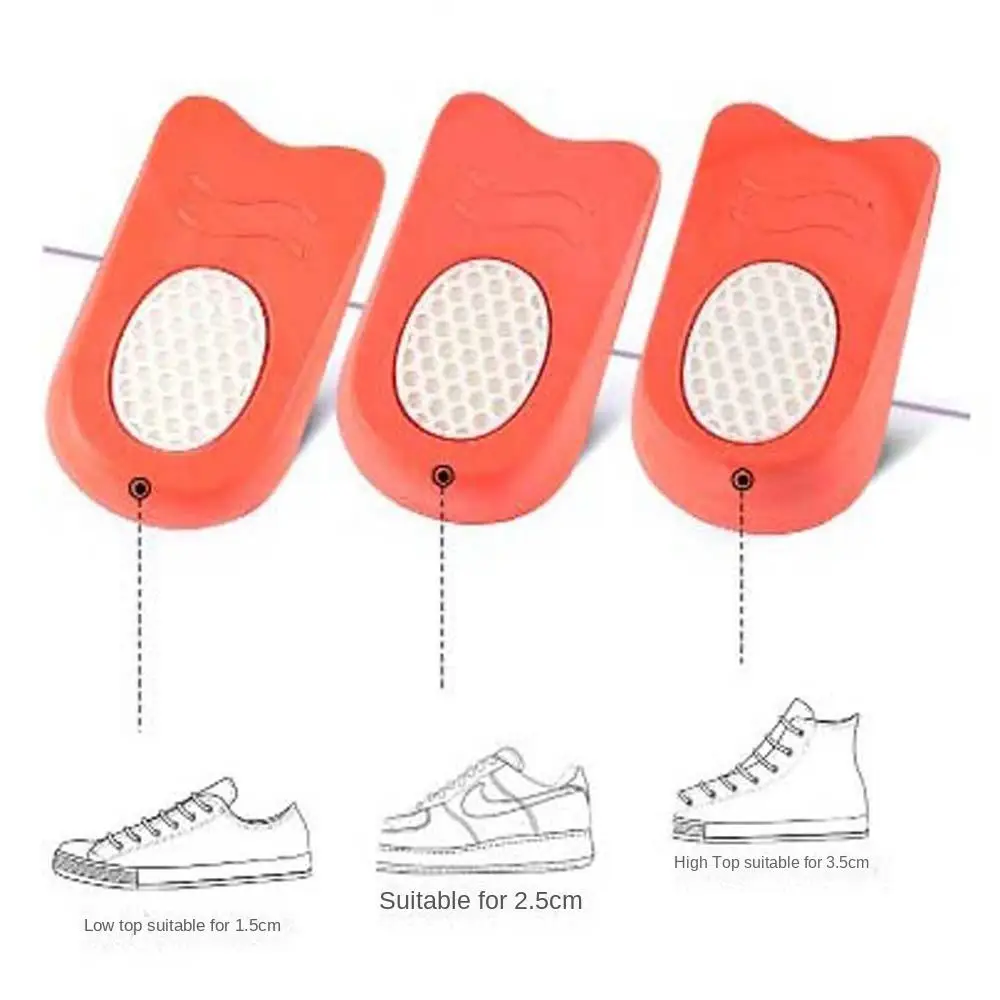 Pad Orthopedic Insoles Shock Absorption Elevating Half Cushion Heighten Shoes Pads Increase Height Insoles Heel Lifting Inserts