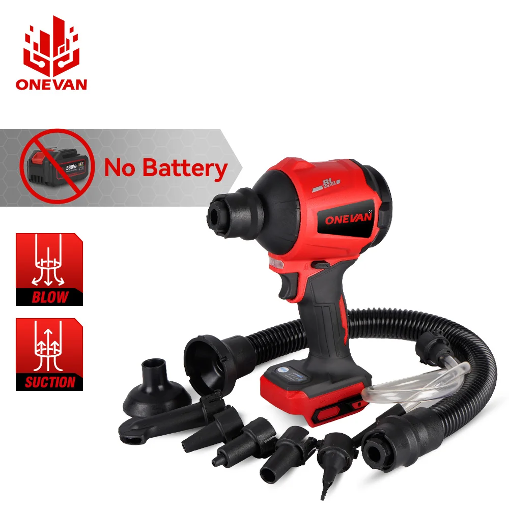 

ONEVAN 1500W Brushless Blower Tools 80000RPM Multifunction Cordless Electric Air Dust Blower With Nozzle For Makita Battery Pin