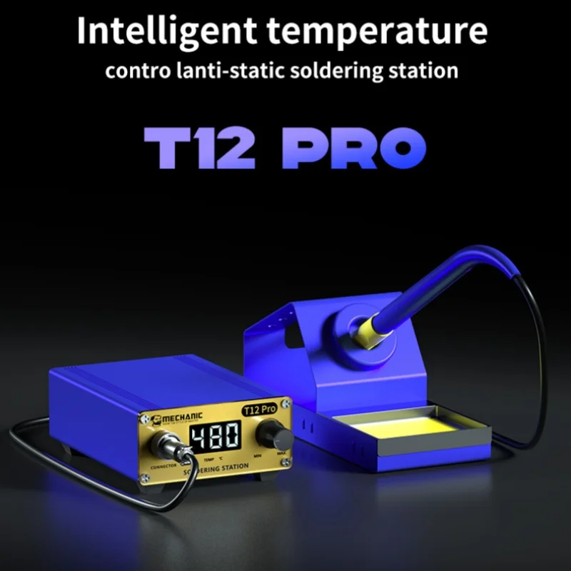 MECHANIC T12 Pro 납땜 스테이션, 휴대폰 PCB 마더보드 납땜 수리용, 정전기 방지 지능형 온도 제어, 75W