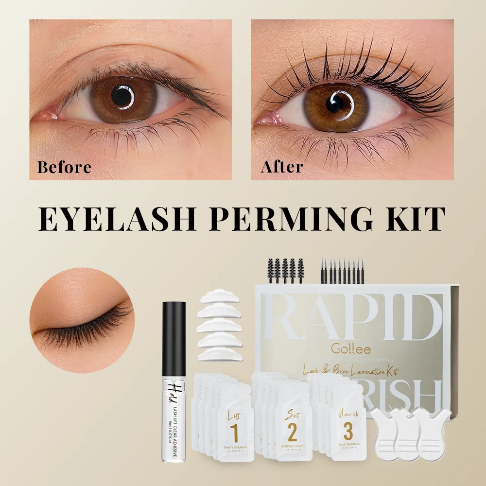 Gollee Lash and Brow Lifting Perm Long Lasting Curled 4-6 Weeks Eyelash Lamination For Lash Curler Lift Eyelash Enhancer Makeup