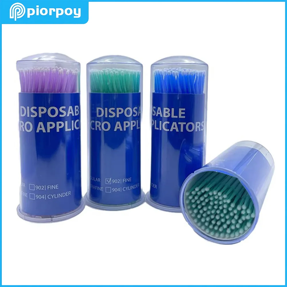 PIORPOY Dental Micro Brush Applicators Bendable Long Shank Disposable Micro Brush Dentistry Oral Teeth Whitening Extension Tools
