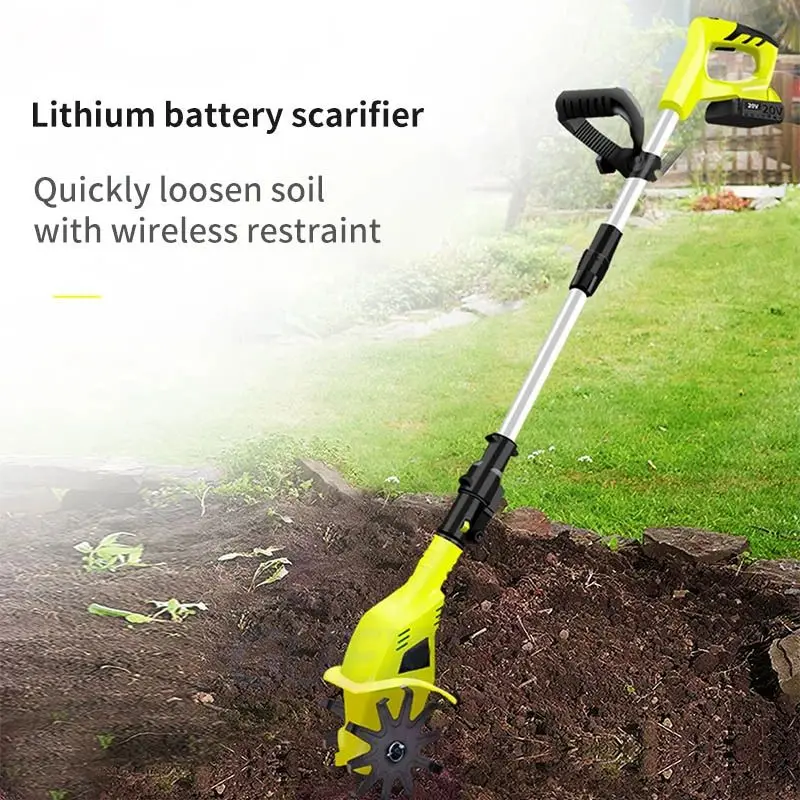 Hand-held 20V Lithium-ion Microtiller Loosener Agricultural Tiller Small Household Electric Hoe Rototiller