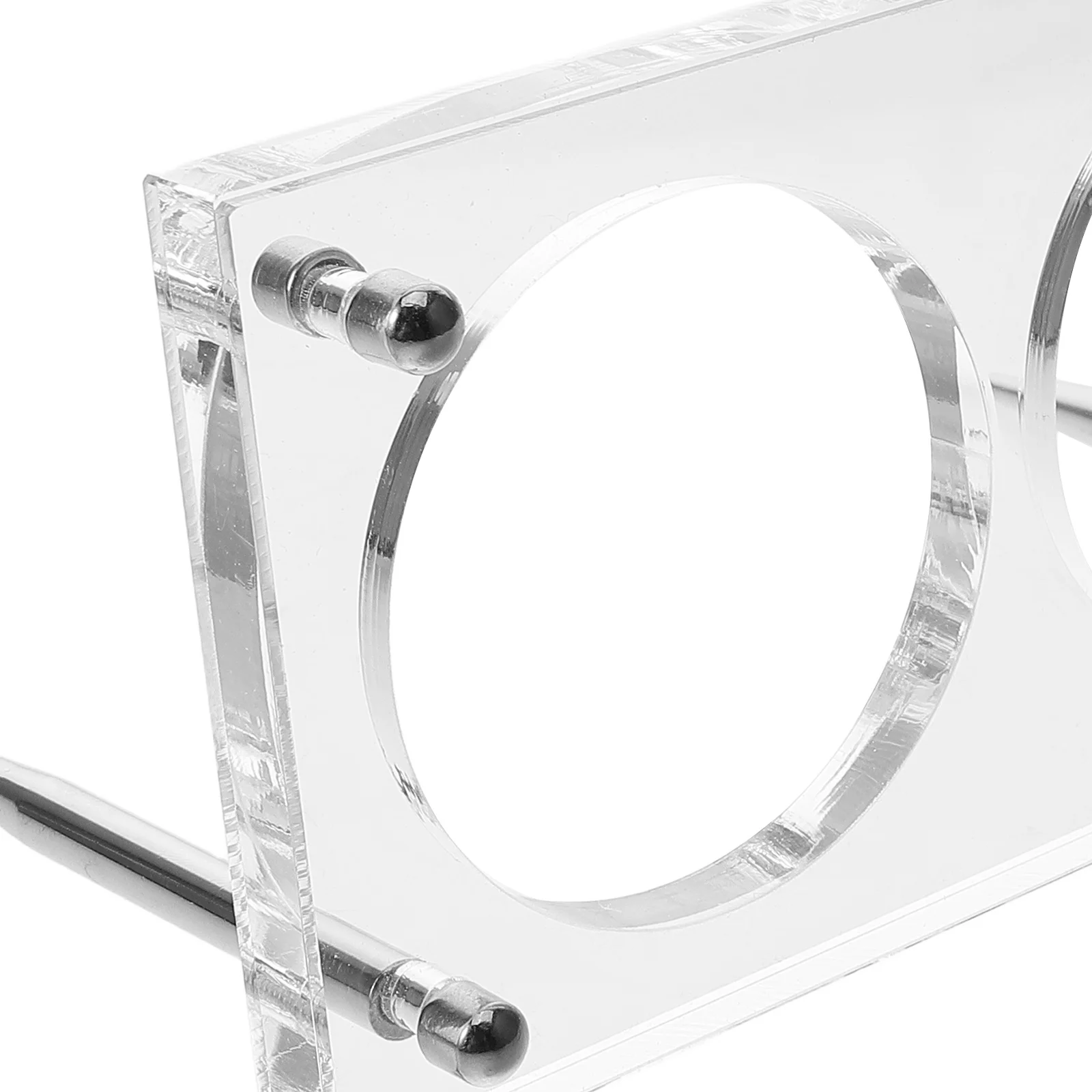 Coin Display Holder Stand Dual Slot 60Mm Round Plastic Box Clear Protective Storage for Coin Collection Display Case