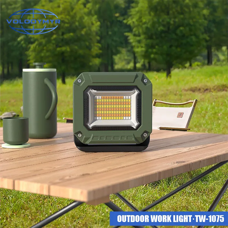 VOLODYMYR LED Camping Tent Light Rechargeable Searchlight High Power Outdoor Lighting Waterproof Portable Hanging Night Lamps