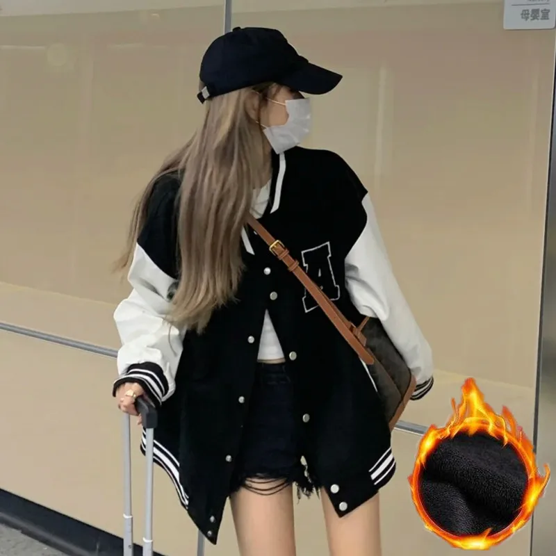 Woman's Jackets Superior Quality autumn/winter Embroidery Baseball Uniform Single Breasted Ladies Top Dropshipping SFFS1189