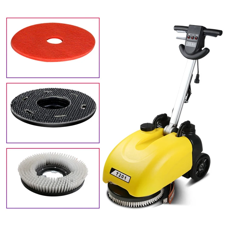 Factory automatic hand push wire brush floor cleaning water suction small floor scrubber
