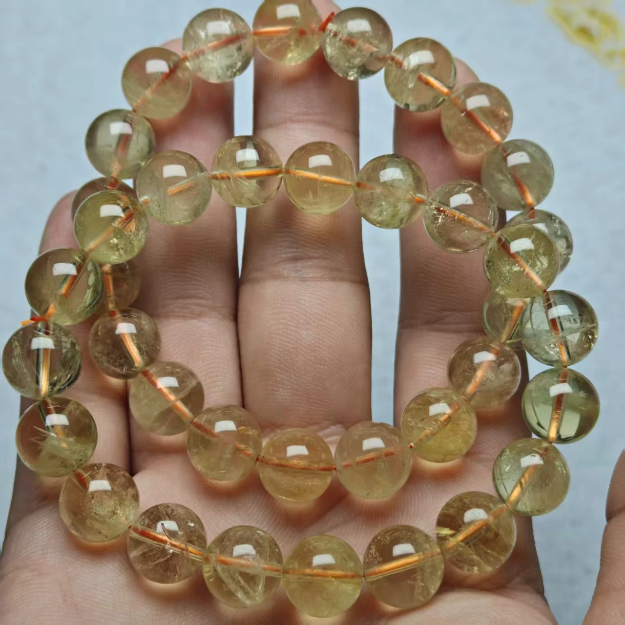 Zihan 8-15 مللي متر الطبيعية AA البرازيل سيترين السلس الجولة فضفاض الخرز مجوهرات DIY بها بنفسك اكسسوارات والأساور والخرز المطابقة #2