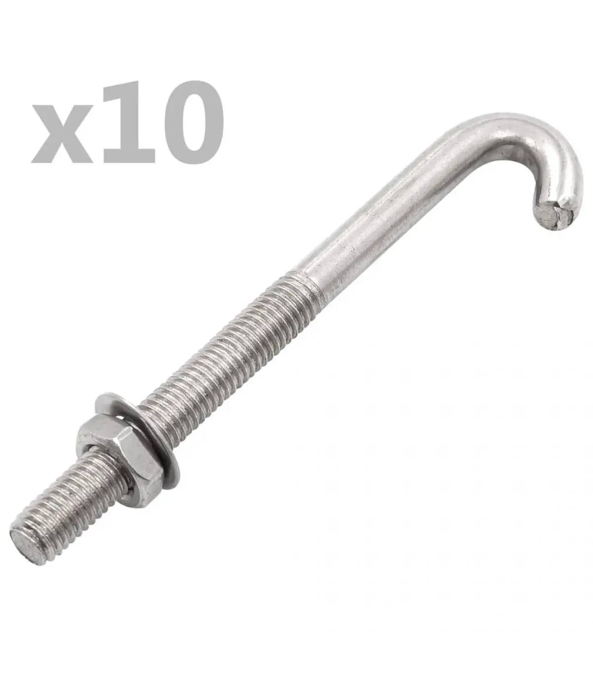 25 sets M8x100 mm J anchor bolt with nut and washer accessories