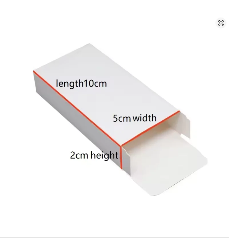 White Paper Box Square Flat Box, Blank Folding Box Product Packaging Box Rectangular White Outer Packaging Box for Small Items