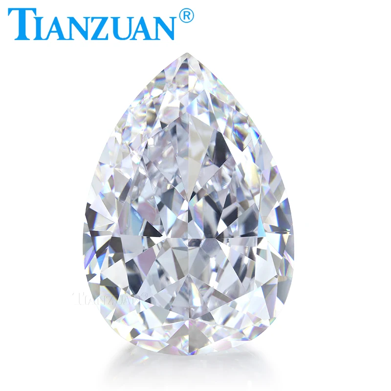 

White Color Pear Shape Millennium Star Cubic Zirconia 34x47mm 479ct Loose CZ Stone Synthetic Gems Beads