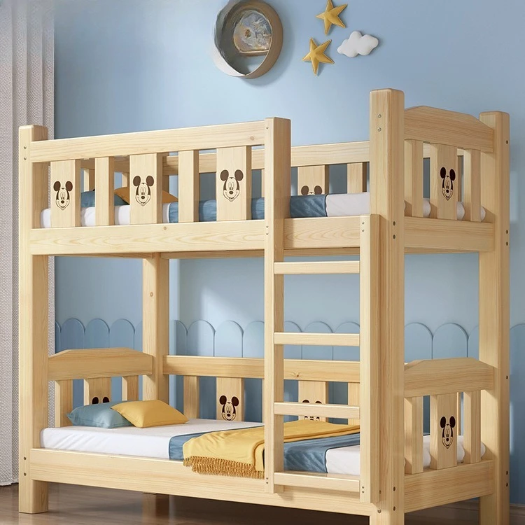 

AL all solid wood kindergarten double-layer nap bed student dormitory upper and lower bunk children's camphor pine high and low