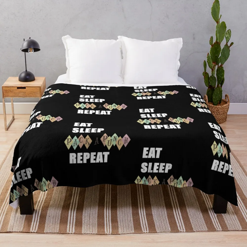 

Eat Sleep Upgrade Repeat Throw Blanket Anti Shedding Soft Fuzzy Blanket for Home